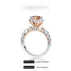 Antique Flower Synthetic Moissanite Engagement Ring in 925 Sterling Silver 1Carat
