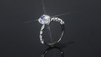 3 CT S925  Sterling Silver Ring Oval Cut Cubic Zirconia Engagement Solitaire Halo Promise Ring for Women